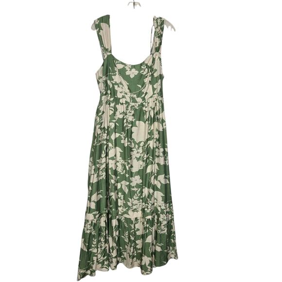 NEW Baltic Born Aita Maxi Dress Tiered Ruffle Summer Green Floral Women 1X - Picture 10 of 13